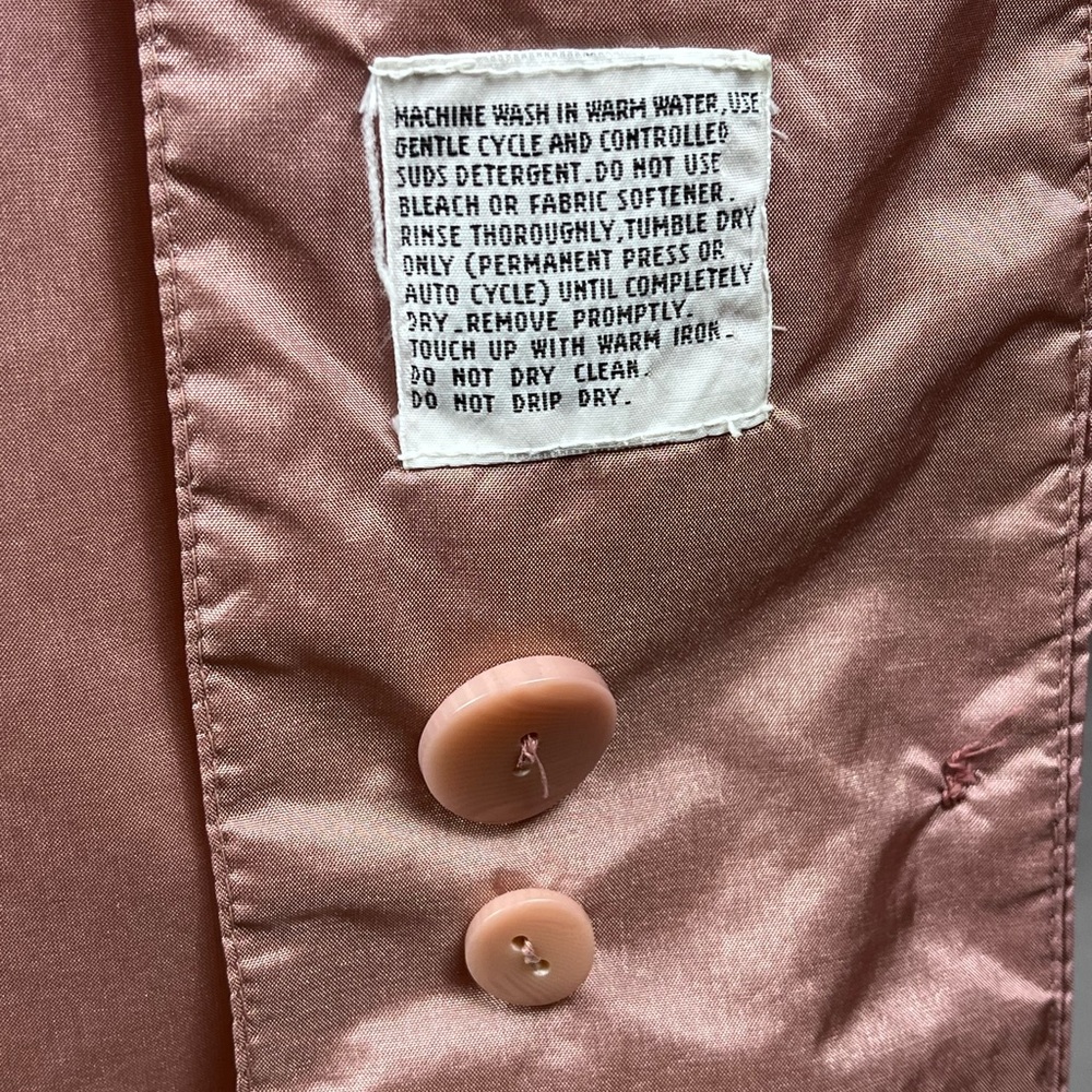 NEW Vintage 1980s The Totes Coat Mauve Trench Coat Womens Size 8 - Picture 7 of 8